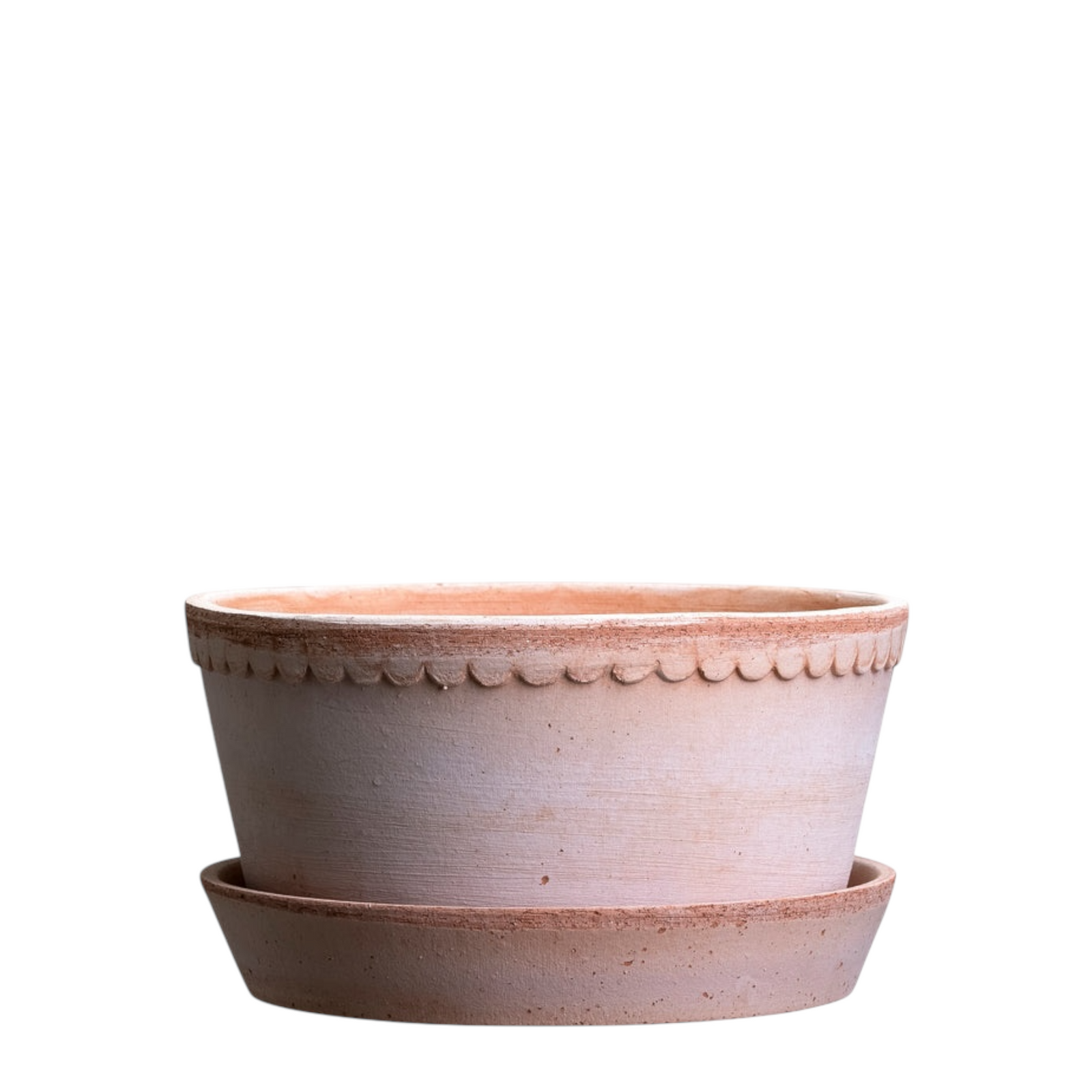 Blumentopf mit Unterteller Helena | Rosa tief Ø: 21 cm