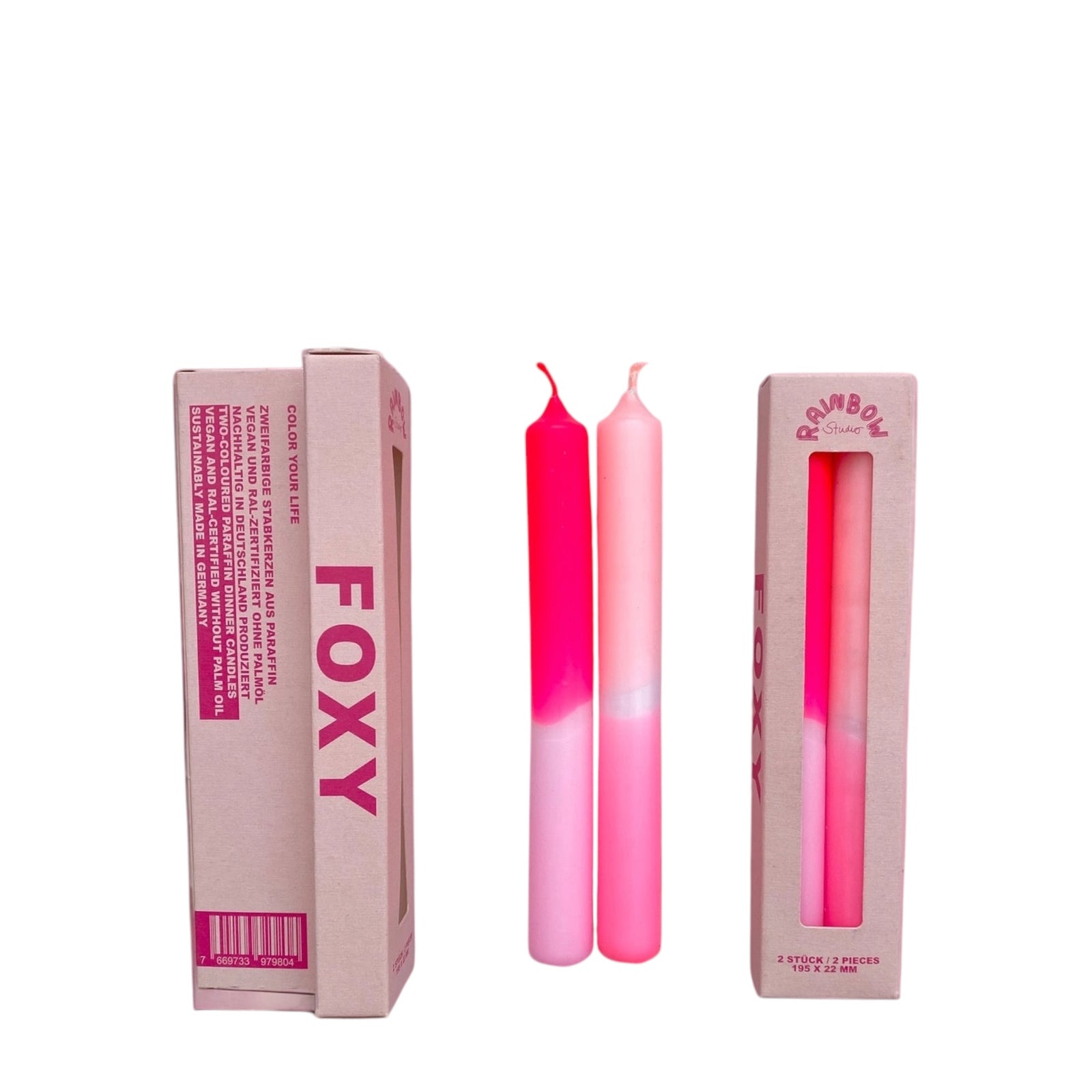 Kerzen Dip Dye RAINBOX STUDIO FOXY | 2-er Set