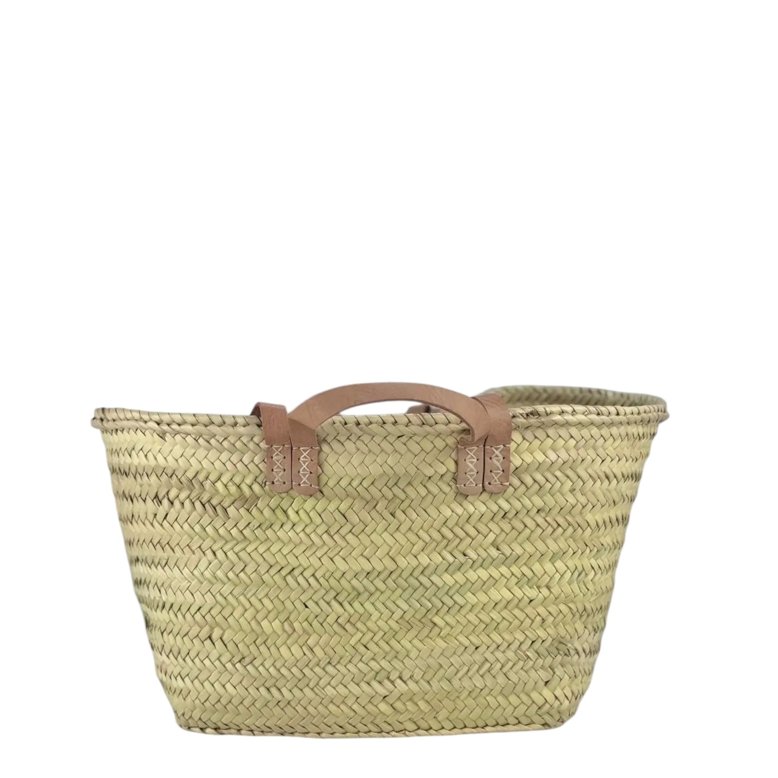 Korbtasche mit doppeltem Lederhenkel | SQUARE