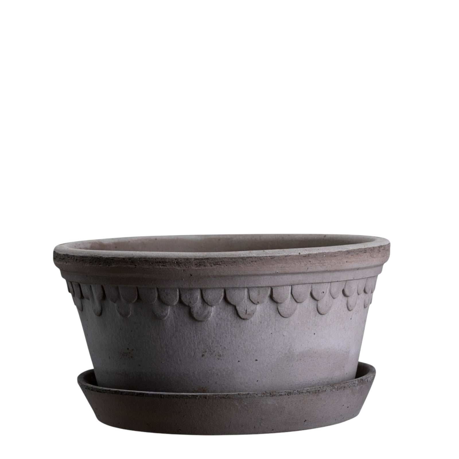 Blumentopf mit Unterteller Københavner | Grau tief Ø: 25 cm