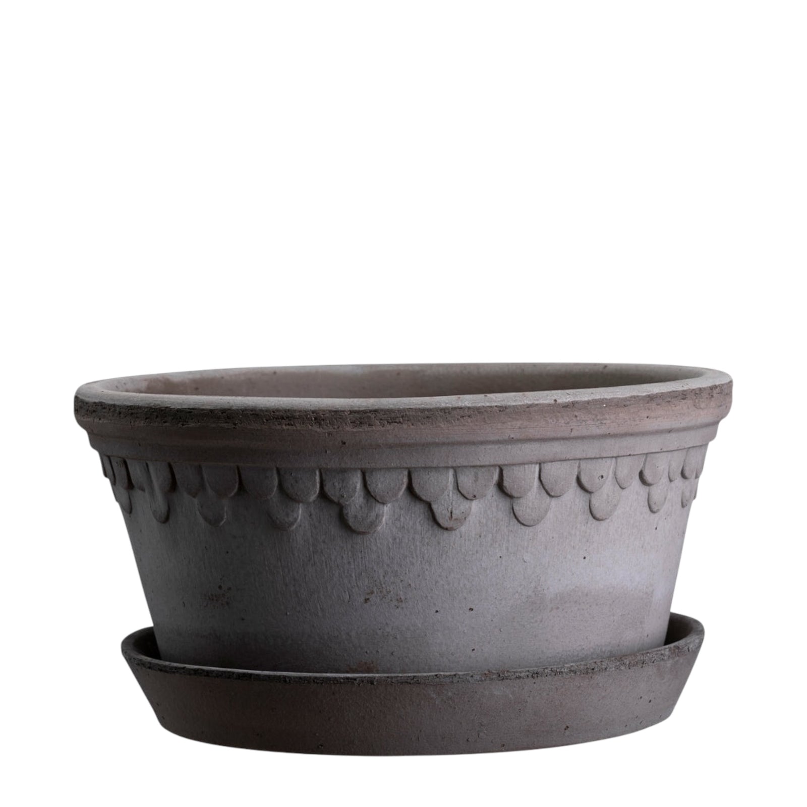 Blumentopf mit Unterteller Københavner | Grau tief Ø: 30 cm