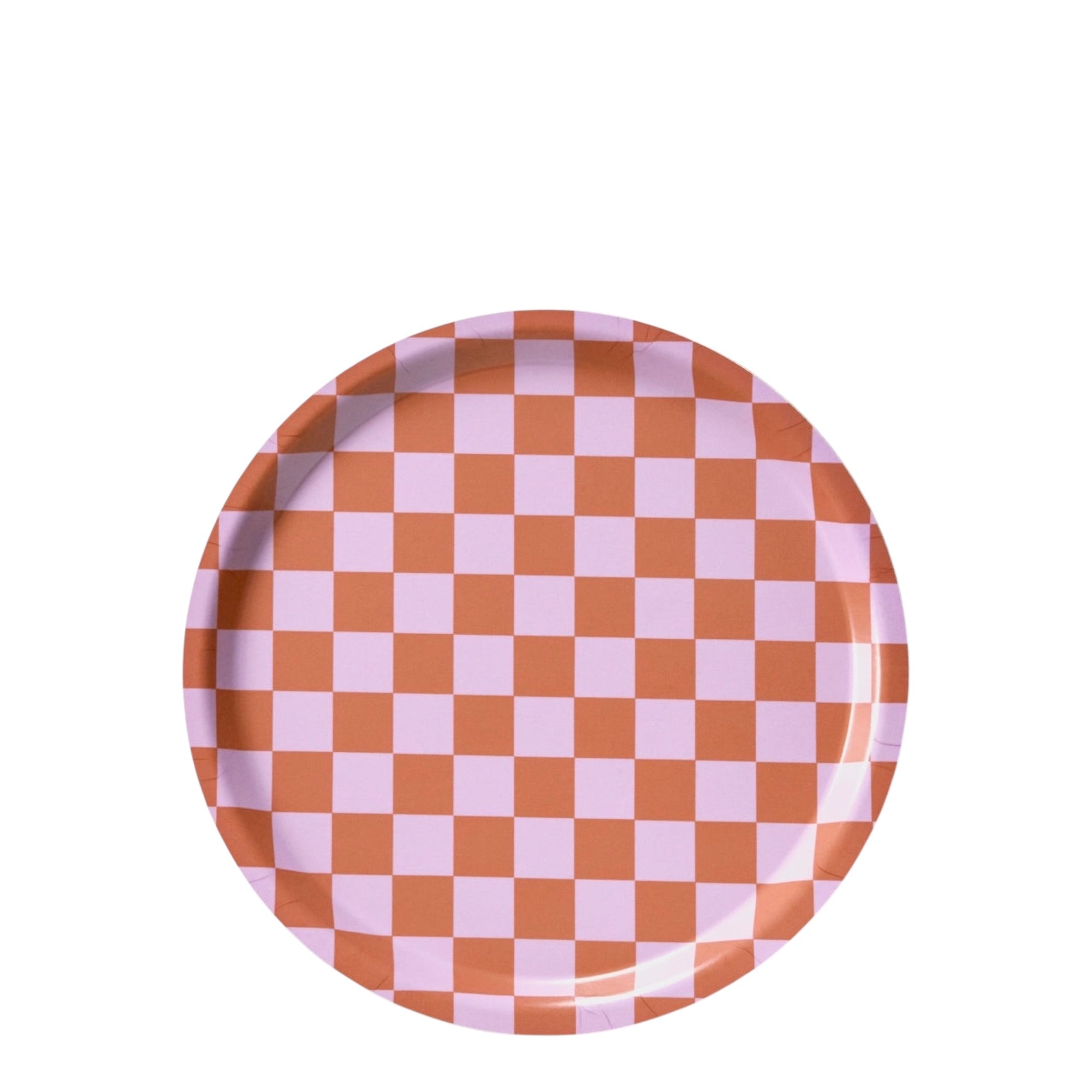 Serviertablett CHECKER Orange/ Pink Ø: 31 cm