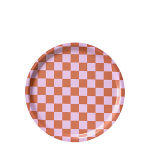 Serviertablett CHECKER Orange/ Pink Ø: 31 cm