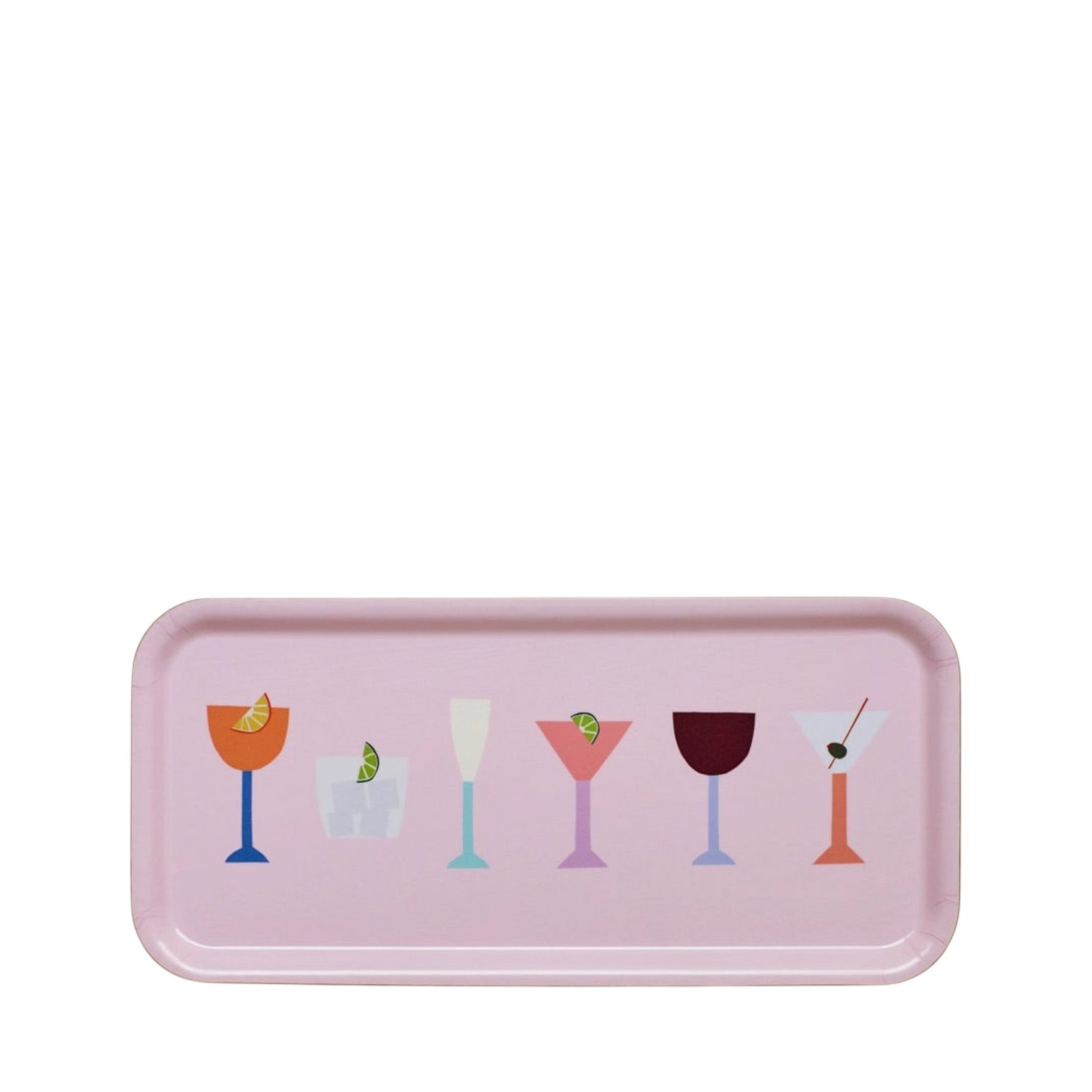 Serviertablett COCKTAIL PINK | 32 x 15 cm