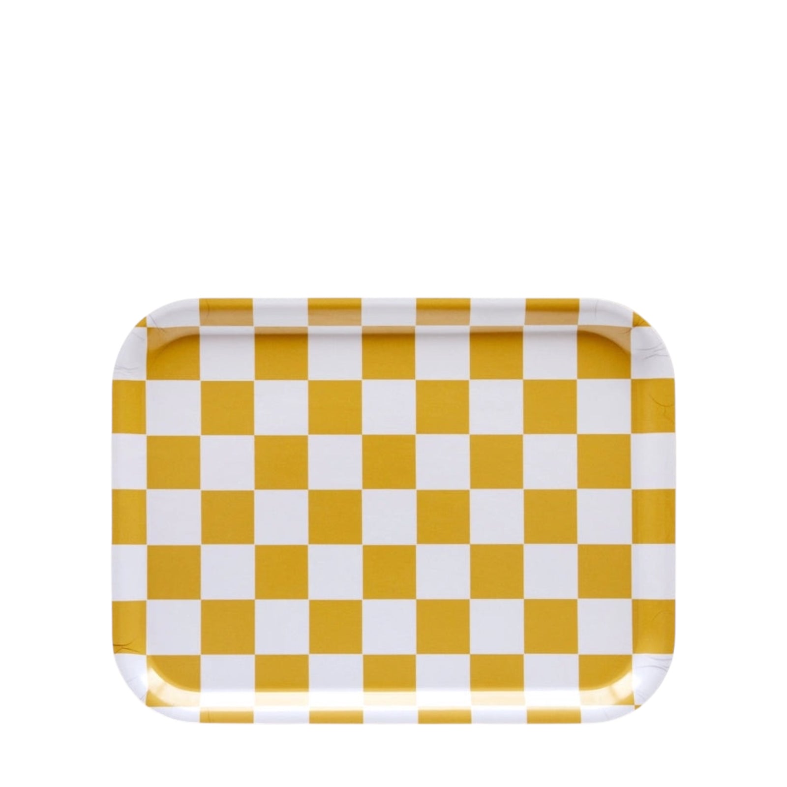 Serviertablett CHECKER Mustard | 27 x 20 cm