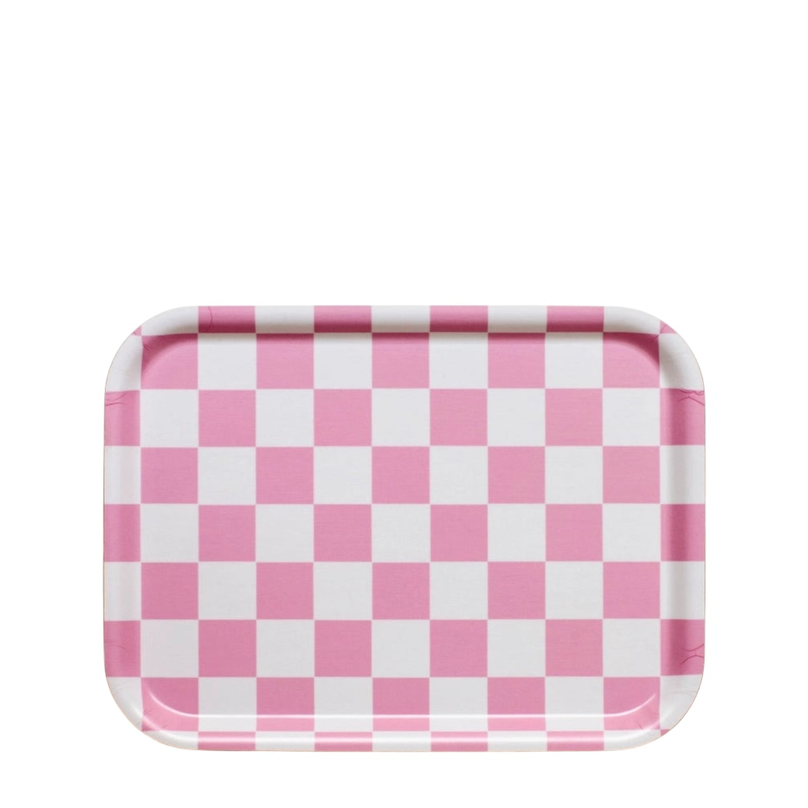Serviertablett CHECKER Rasberry / Cream | 27 x 20 cm
