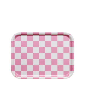 Serviertablett CHECKER Rasberry / Cream 27 x 20 cm