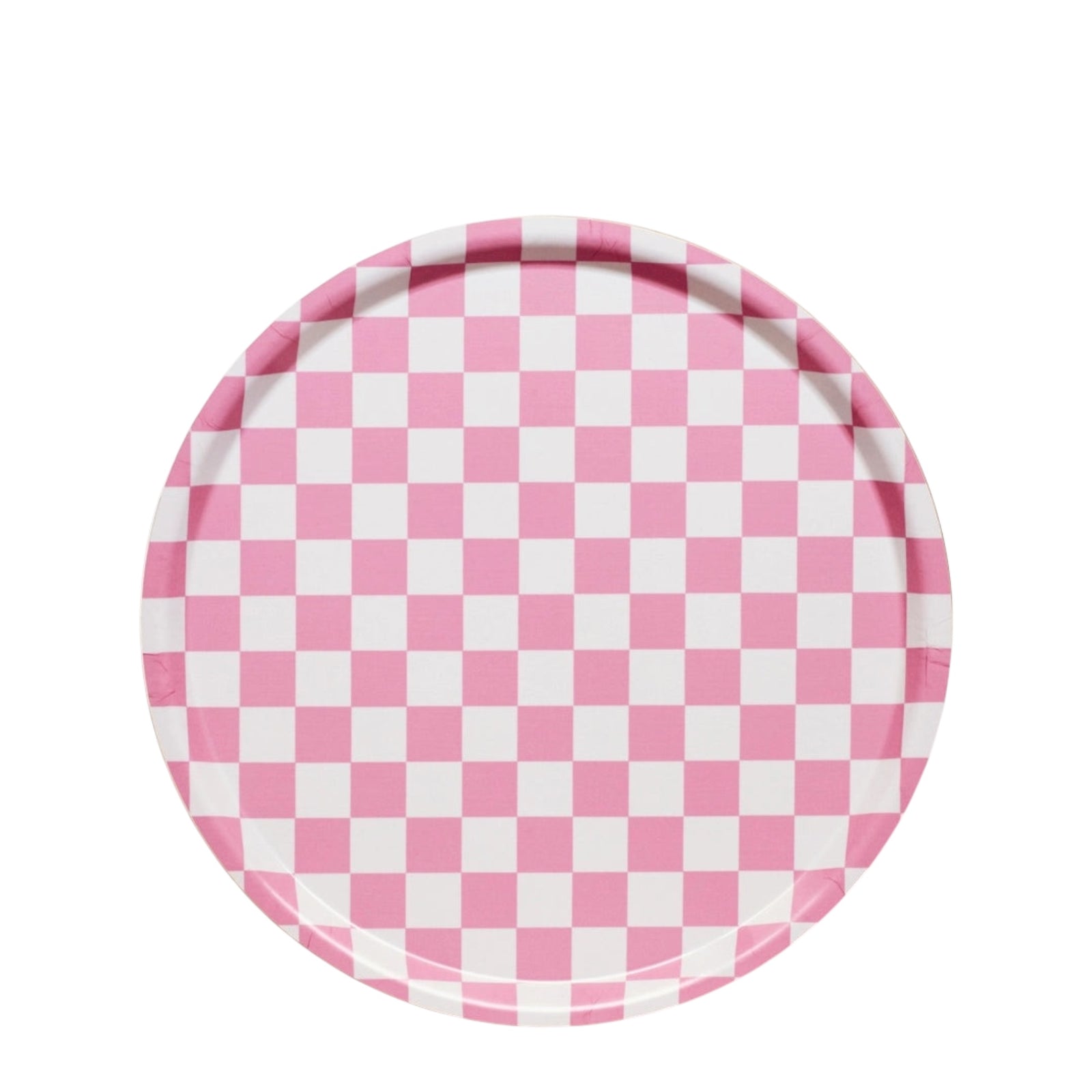 Serviertablett CHECKER Rasberry / Cream | Ø: 38 cm