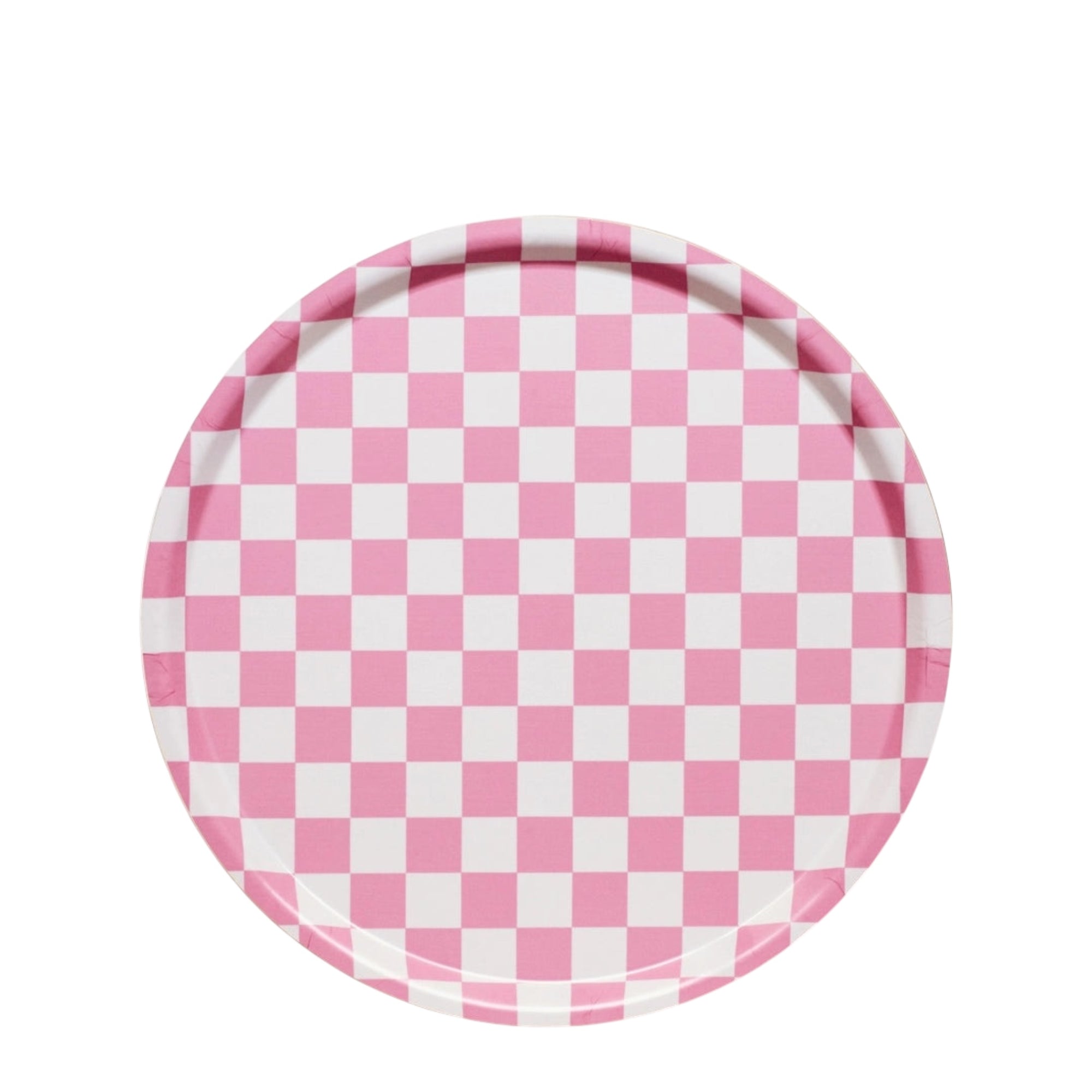 Serviertablett CHECKER Rasberry / Cream Ø: 38 cm