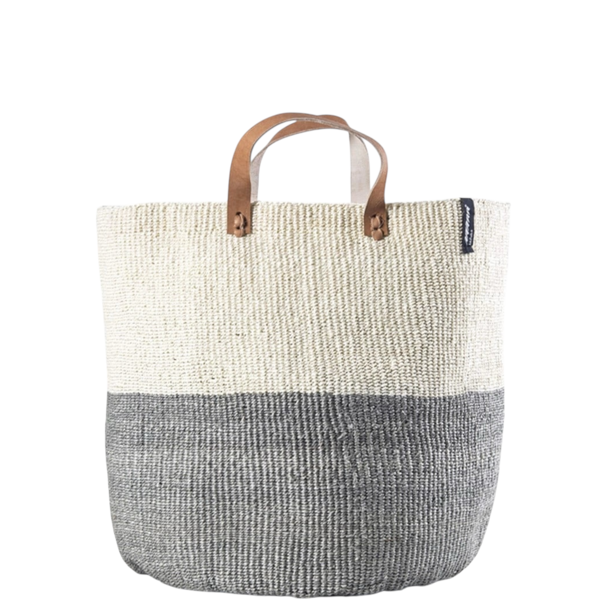 Marktkorb KIONDO L | Sisal Duo Natur - Hellgrau