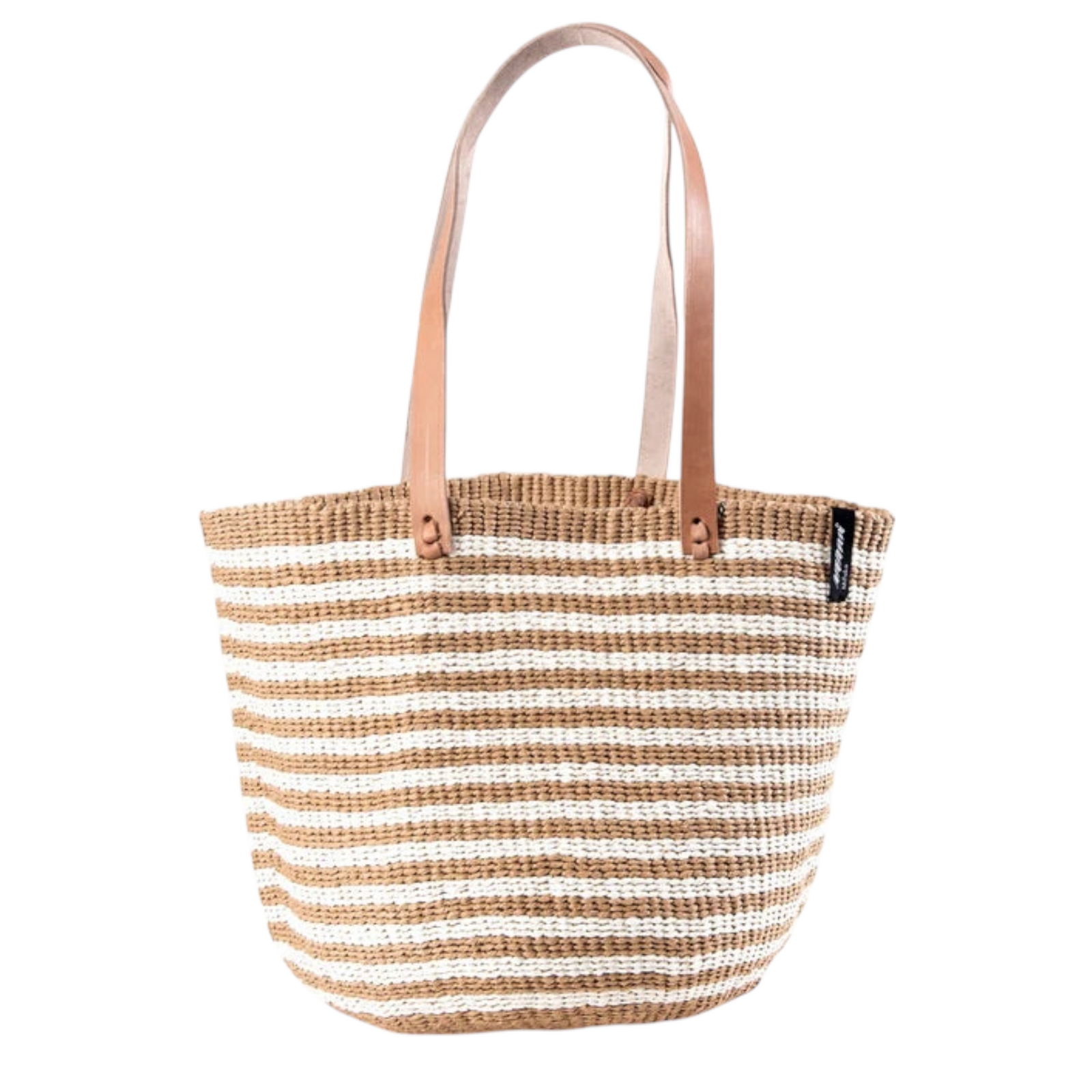 Umhängetasche KIONDO | M Braun / Weiss mit Streifen