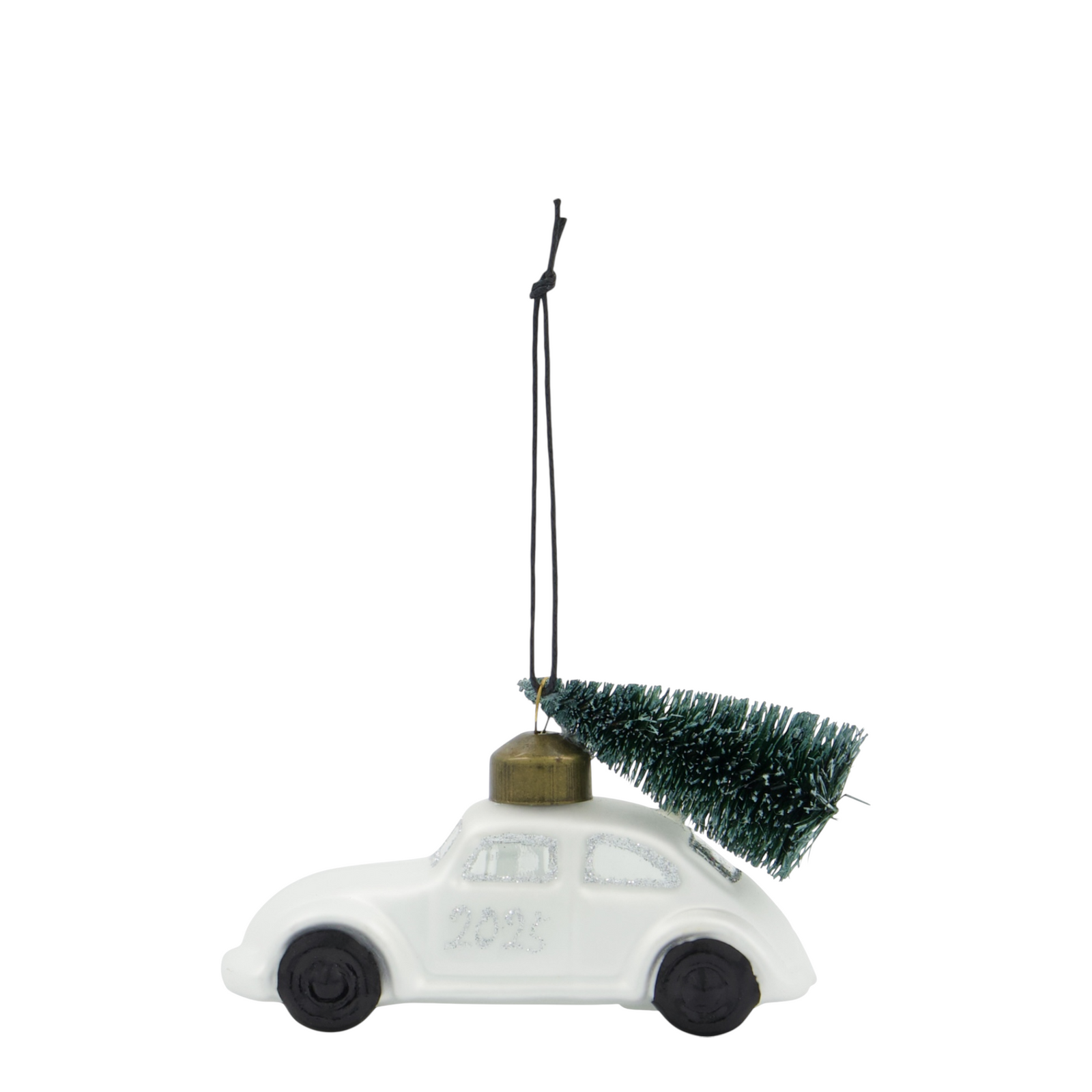 Hängedekoration CAR | Weiss-Silber