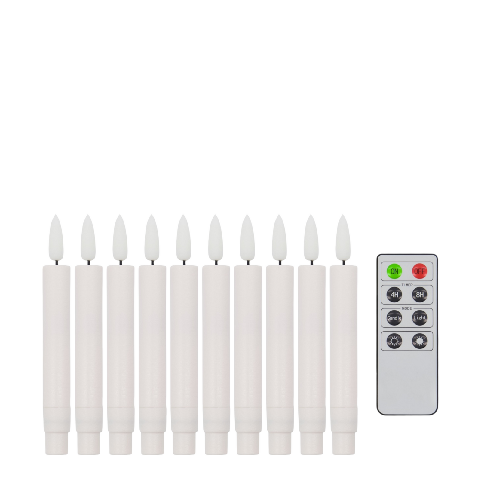 LED-Weihnachtskerzen | 10 Stück mit Fernbedienung