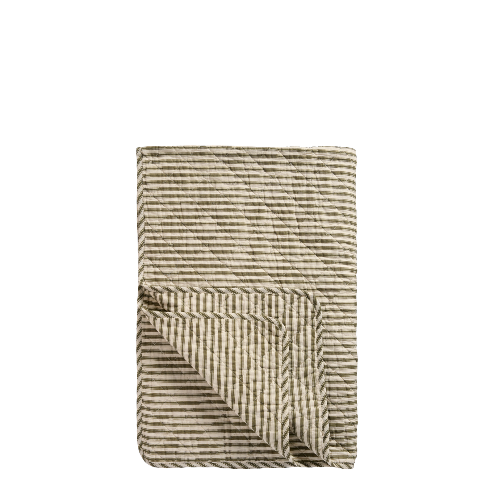 Decke STREIFEN | Olivegrün - Sand