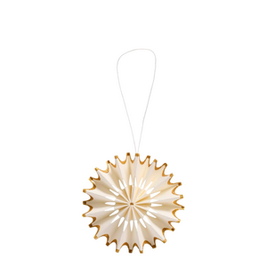 Hängedekoration Schneeflocke | Off-White - Gold