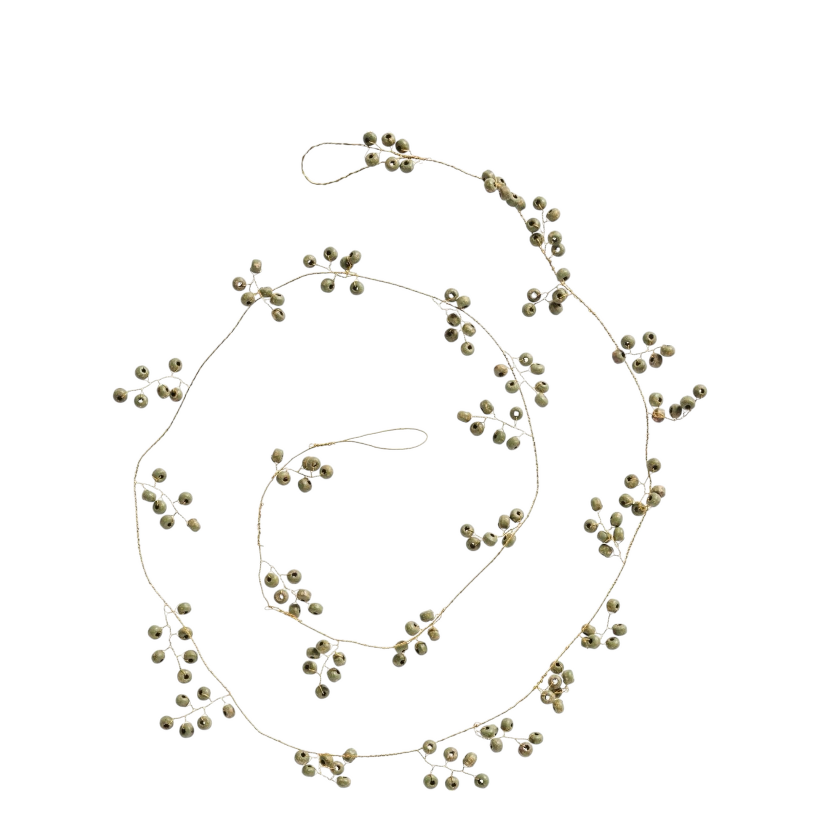 Girlande Holzperlen | Gold - Grün