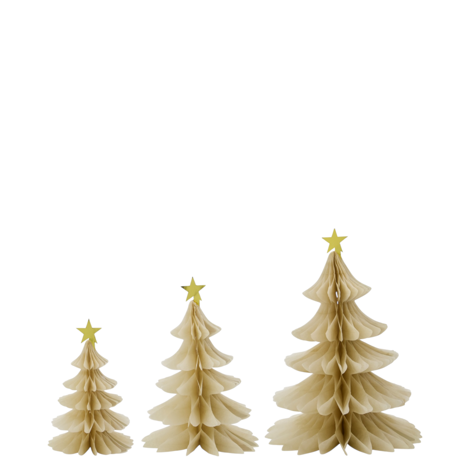 Weihnachtsbaum aus Papier |  Elfenbein 3-er Set