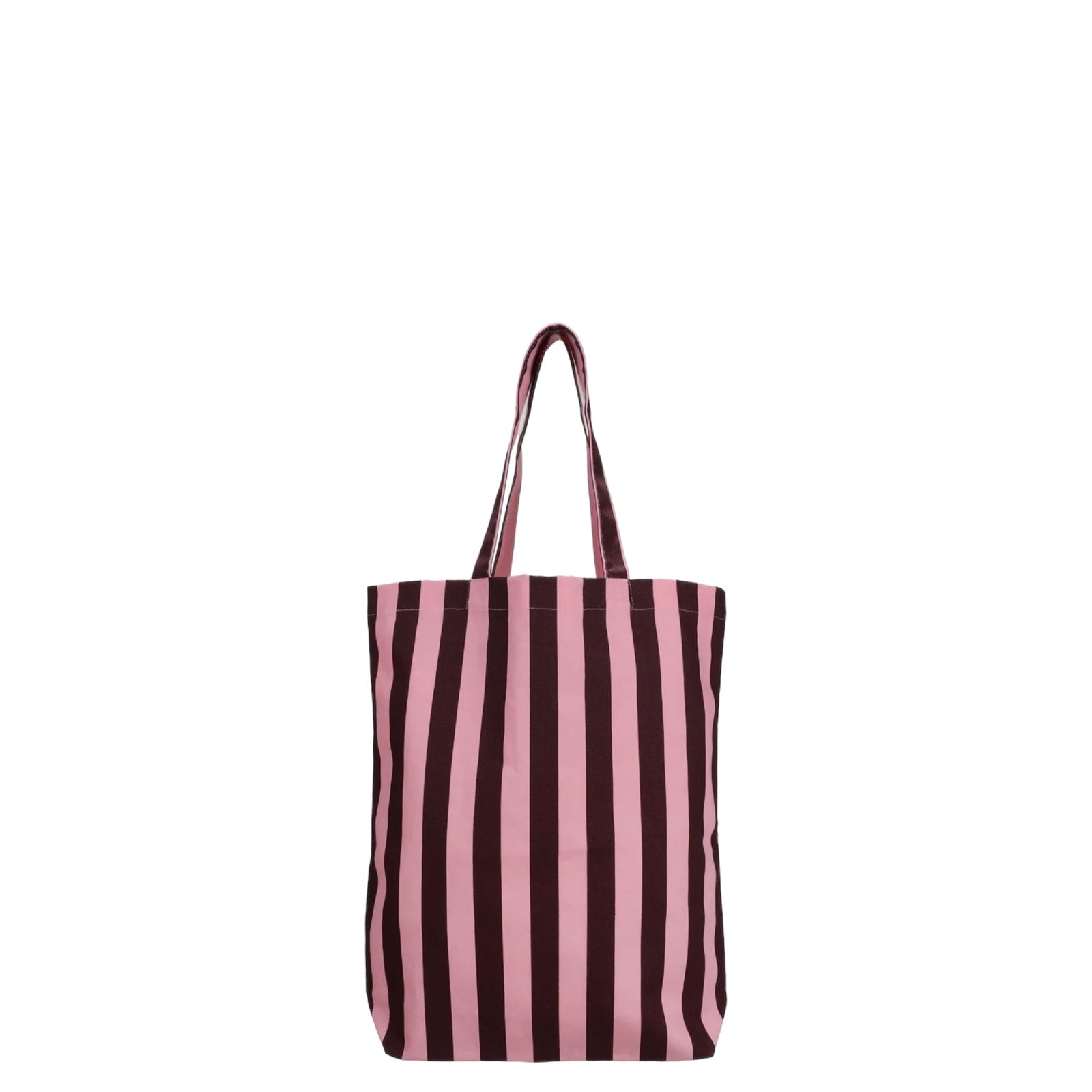 Baumwolltasche STREIFEN | Schokolade - Rosa