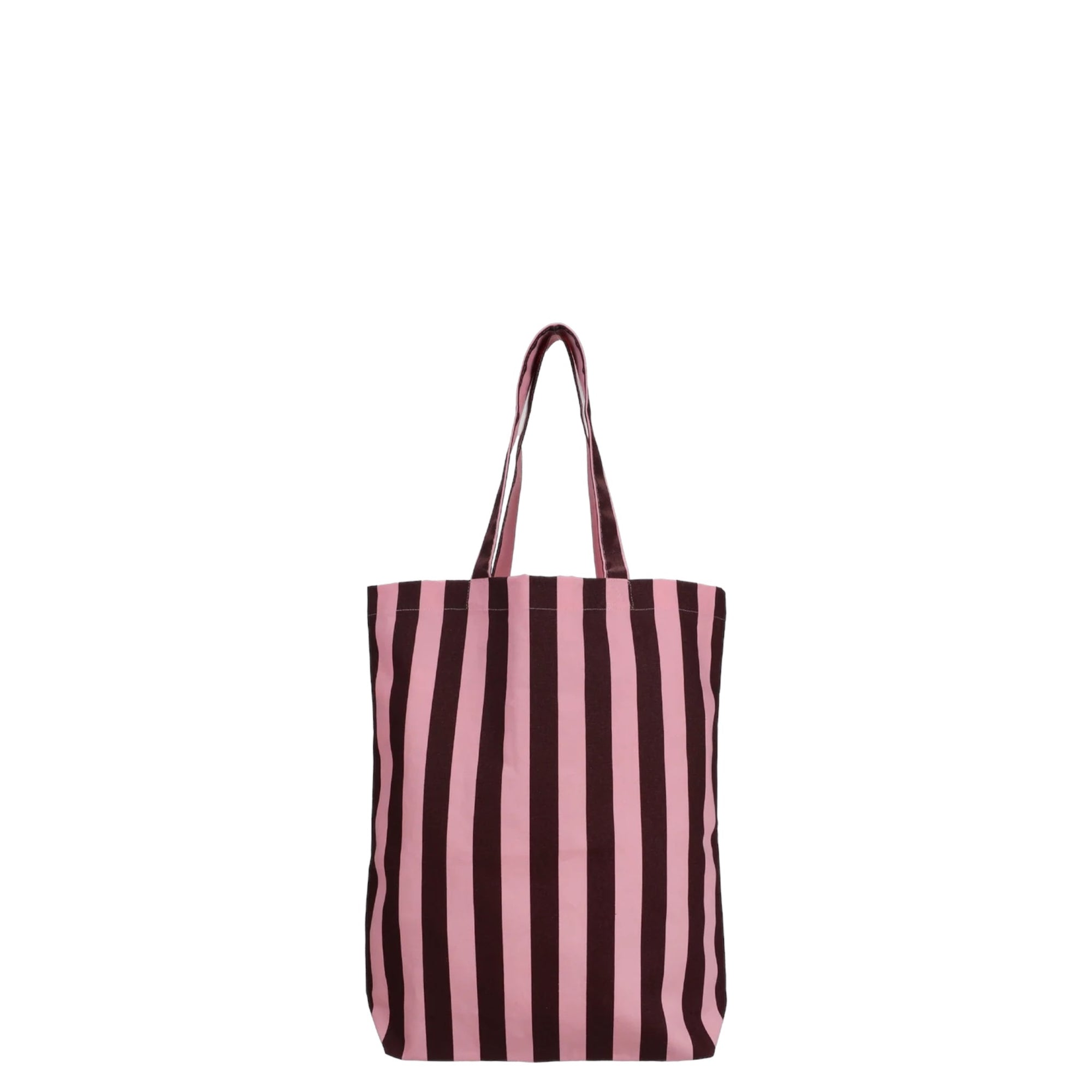 Baumwolltasche STREIFEN | Schokolade - Rosa