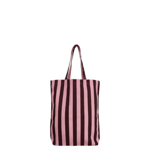Baumwolltasche STREIFEN | Schokolade - Rosa