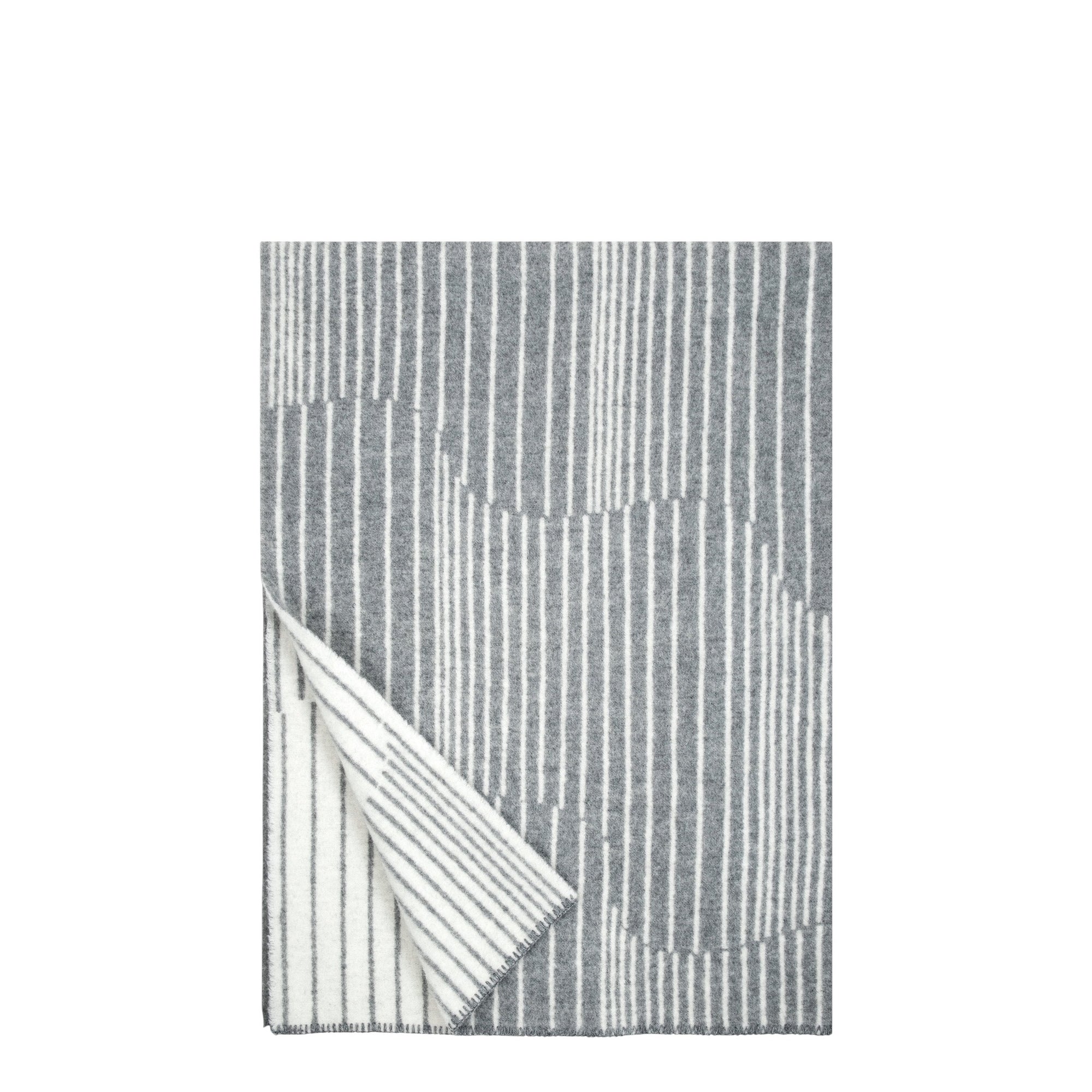 Wolldecke AURORA | Grau - Weiss