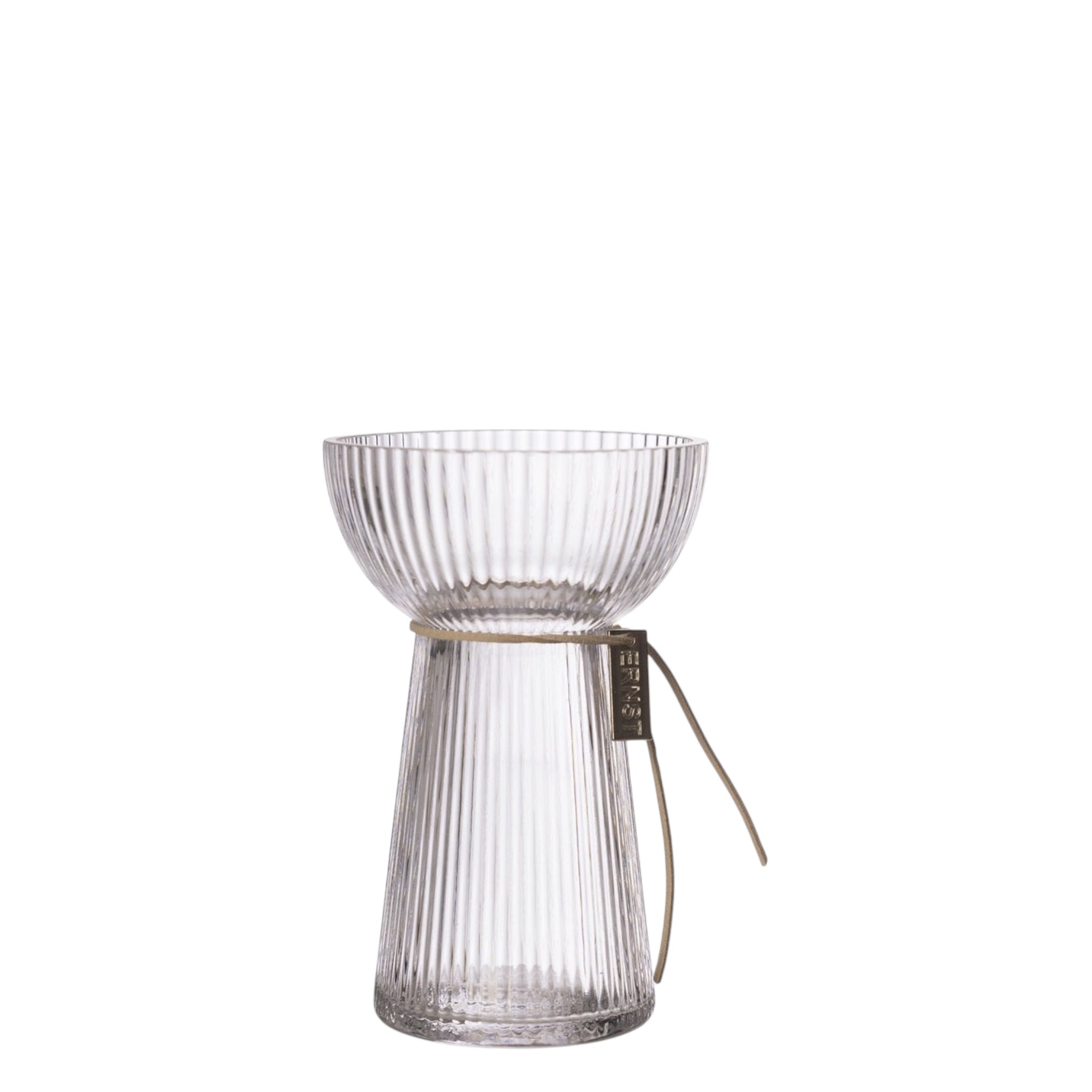 Zwiebelvase / Hyazinthenvase Ribbed | Glas 15 cm