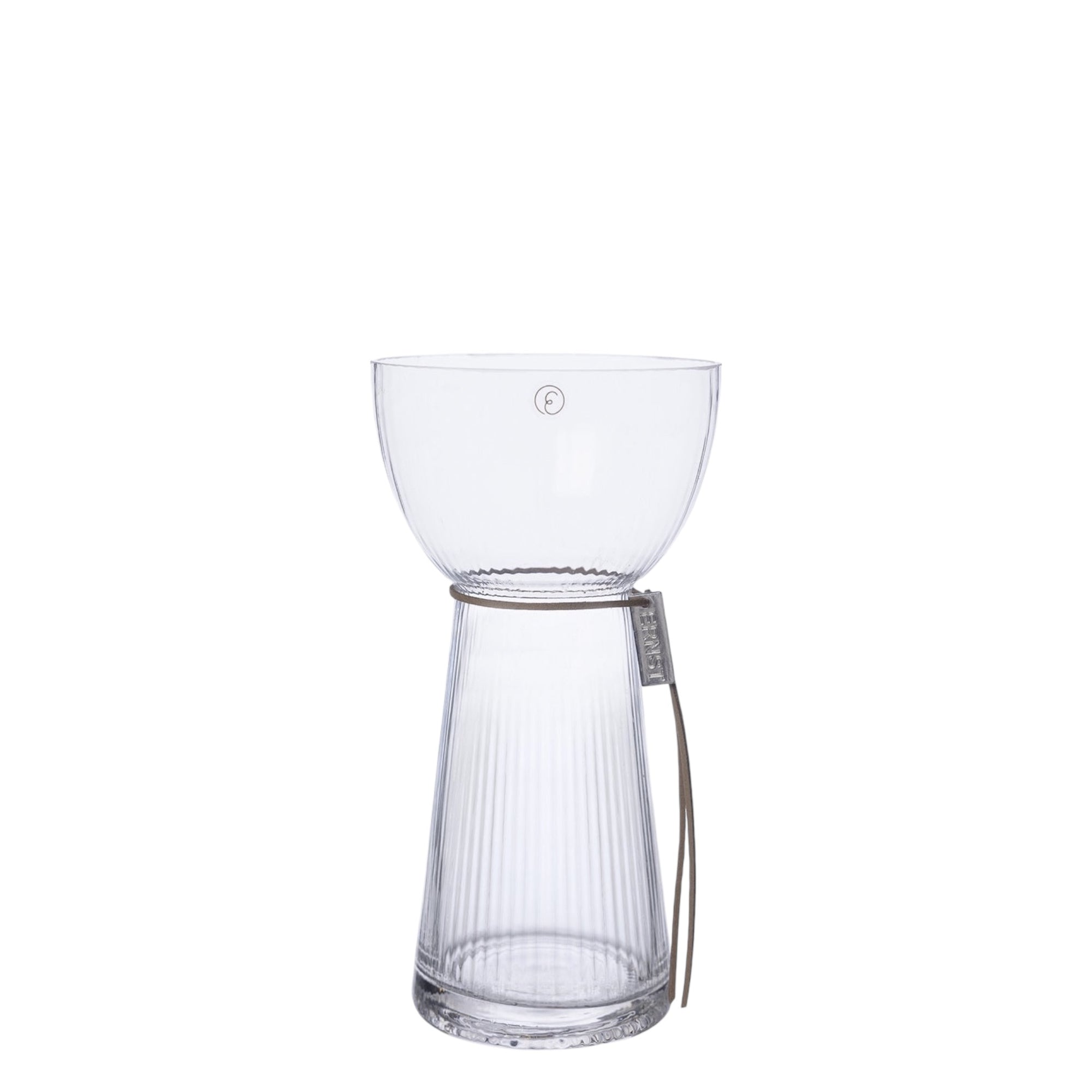 Zwiebelvase / Hyazinthenvase Ribbed | Glas 19 cm