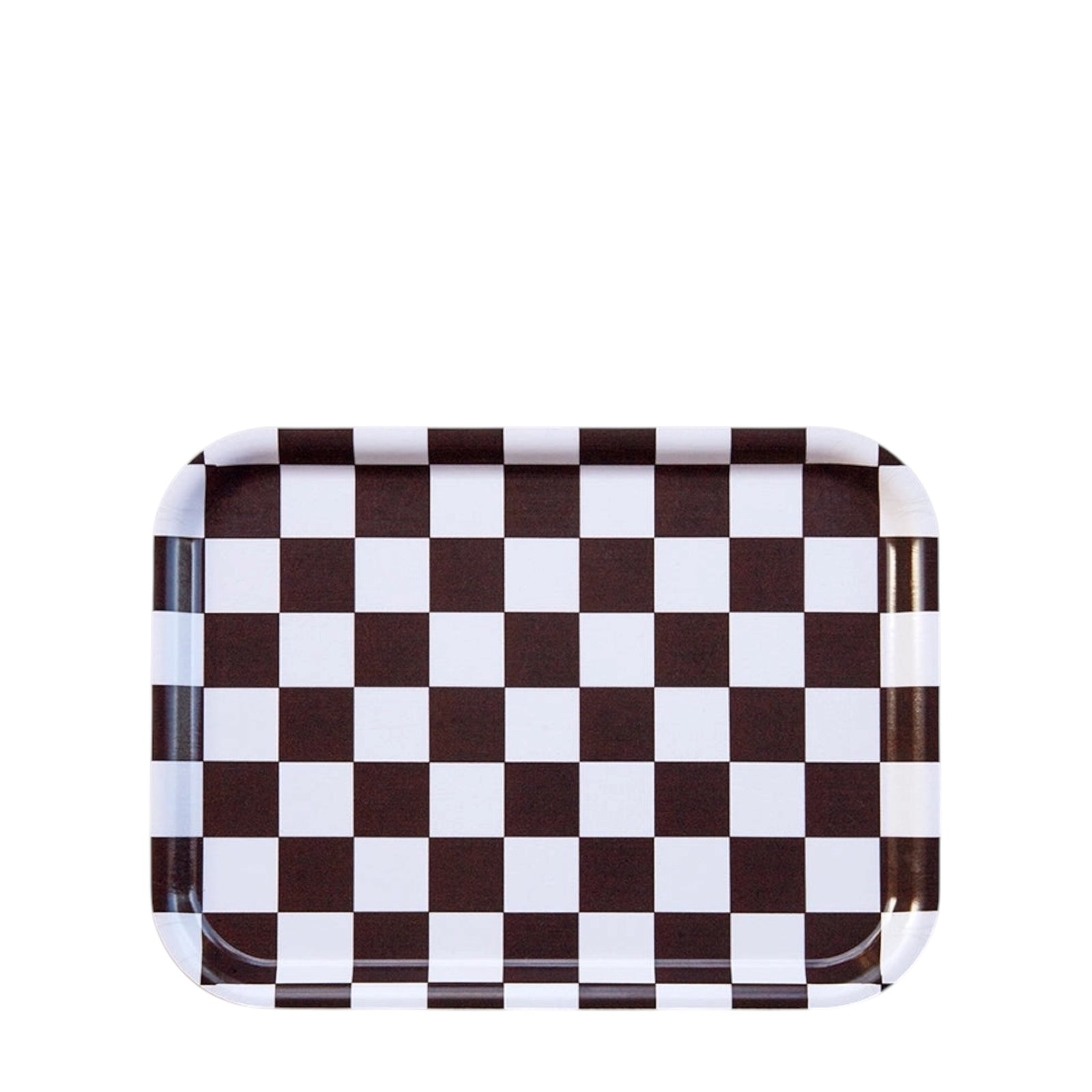 Serviertablett CHECKER Espresso / Cream | 27 x 20 cm
