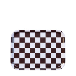 Serviertablett CHECKER Espresso / Cream | 27 x 20 cm