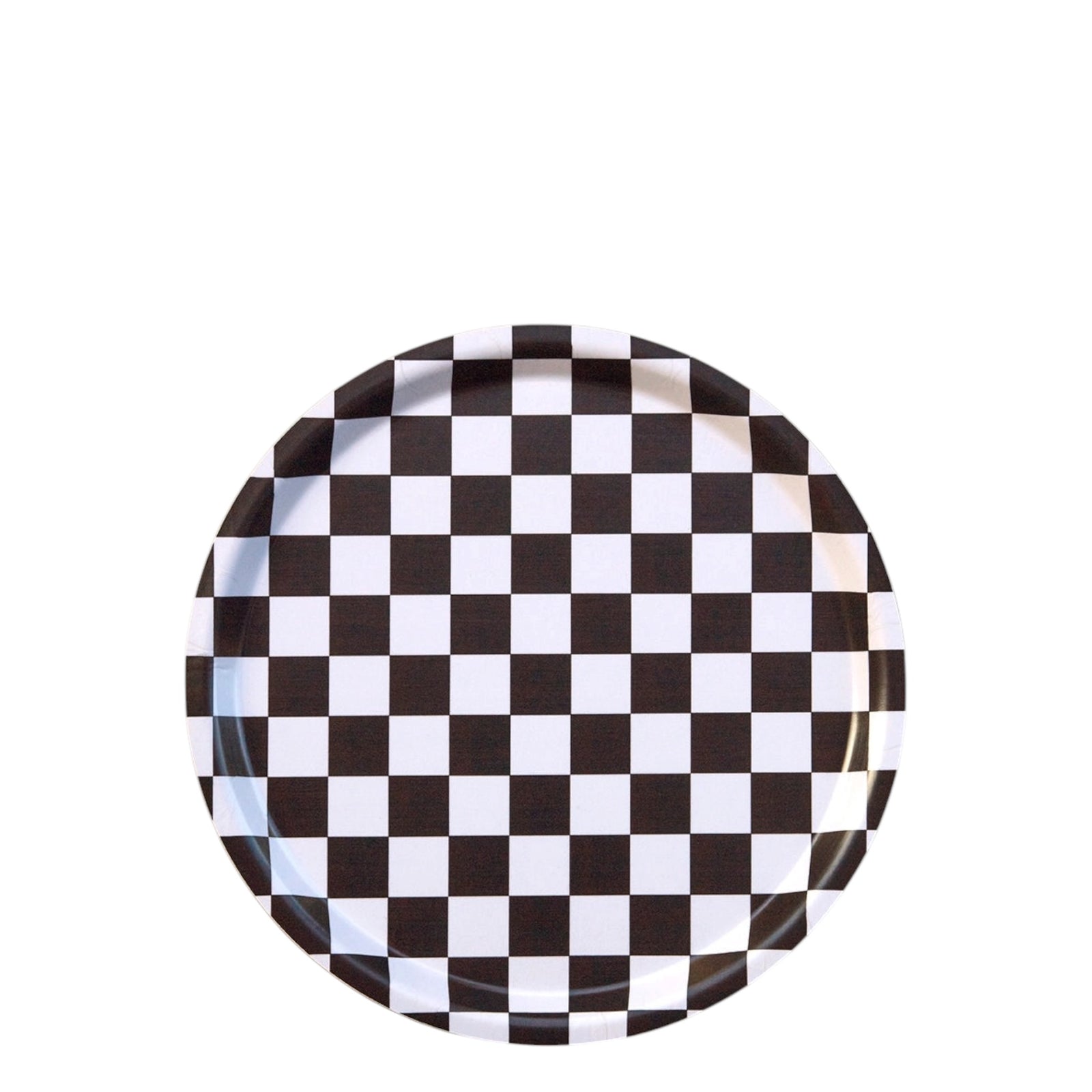 Serviertablett CHECKER Espresso | Ø: 31 cm