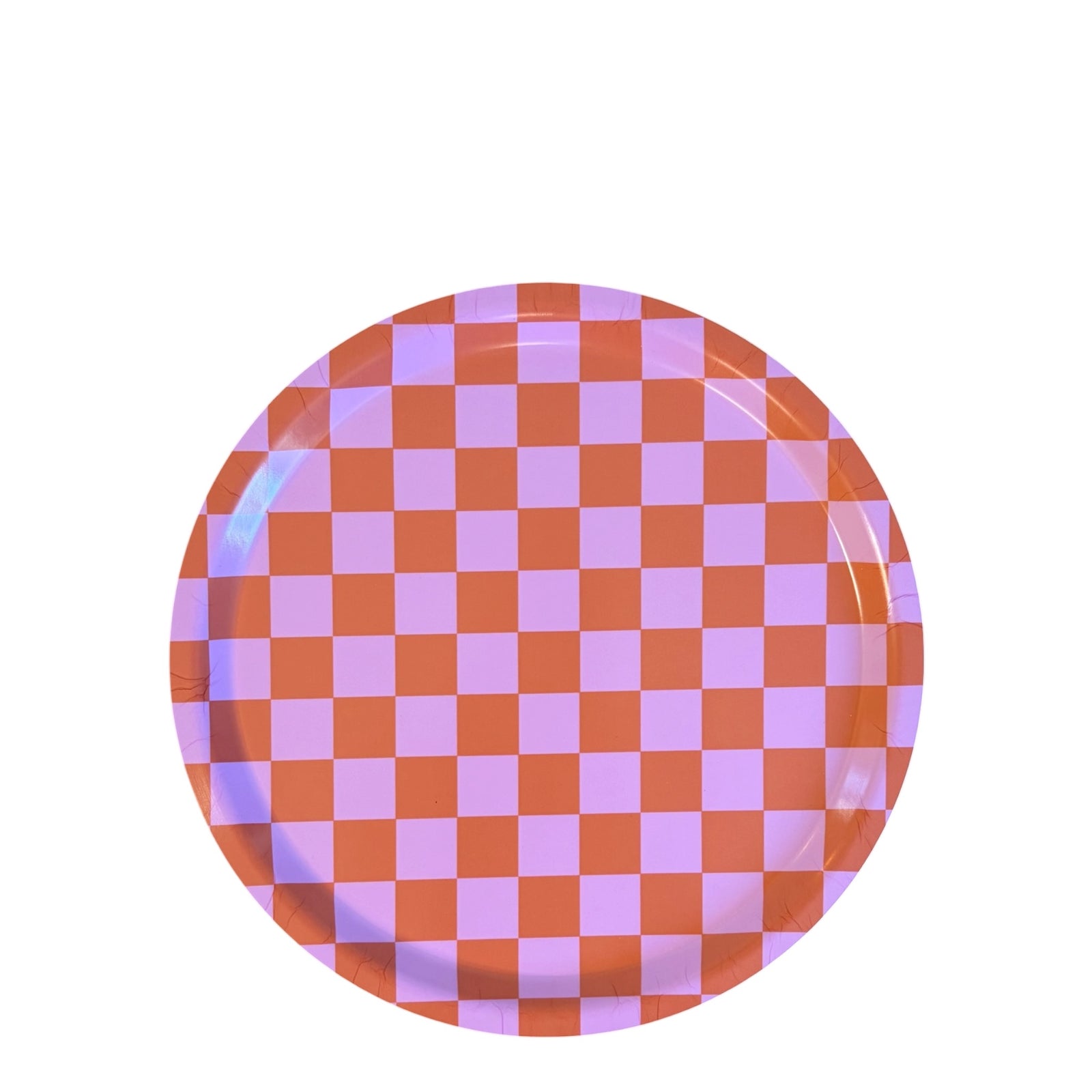 Serviertablett CHECKER Coral / Rosa | Ø: 31 cm