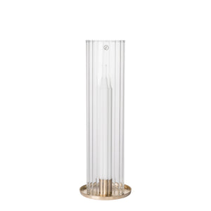Kerzenhalter für Stabkerze Messing / Glas | 27.5 cm