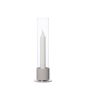 Kerzenhalter mit Glaszylinder | Off-White