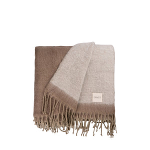 Decke BEIGE mit Fransen | 130 x 170 cm