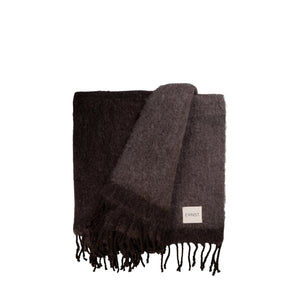 Decke BRAUN mit Fransen | 130 x 170 cm