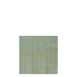 Papierservietten Tanne und Schnee | Blau 25 x 25 cm