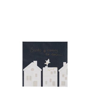 Papierservietten Santa is coming | Blau 25 x 25 cm