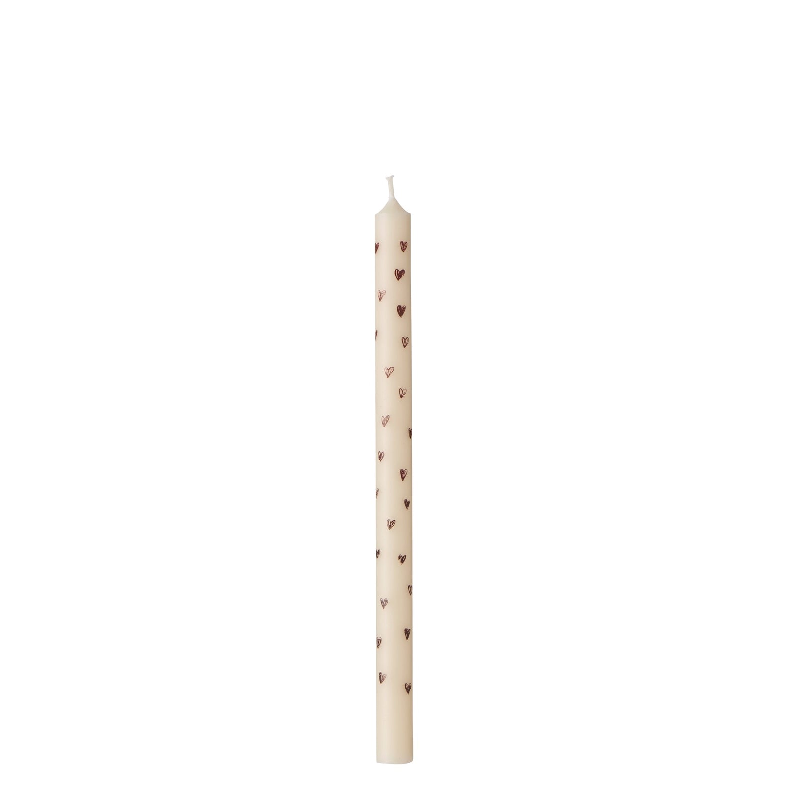 Stabkerze CELIA | Braune Herzen Ø: 1.3 cm 5er Set