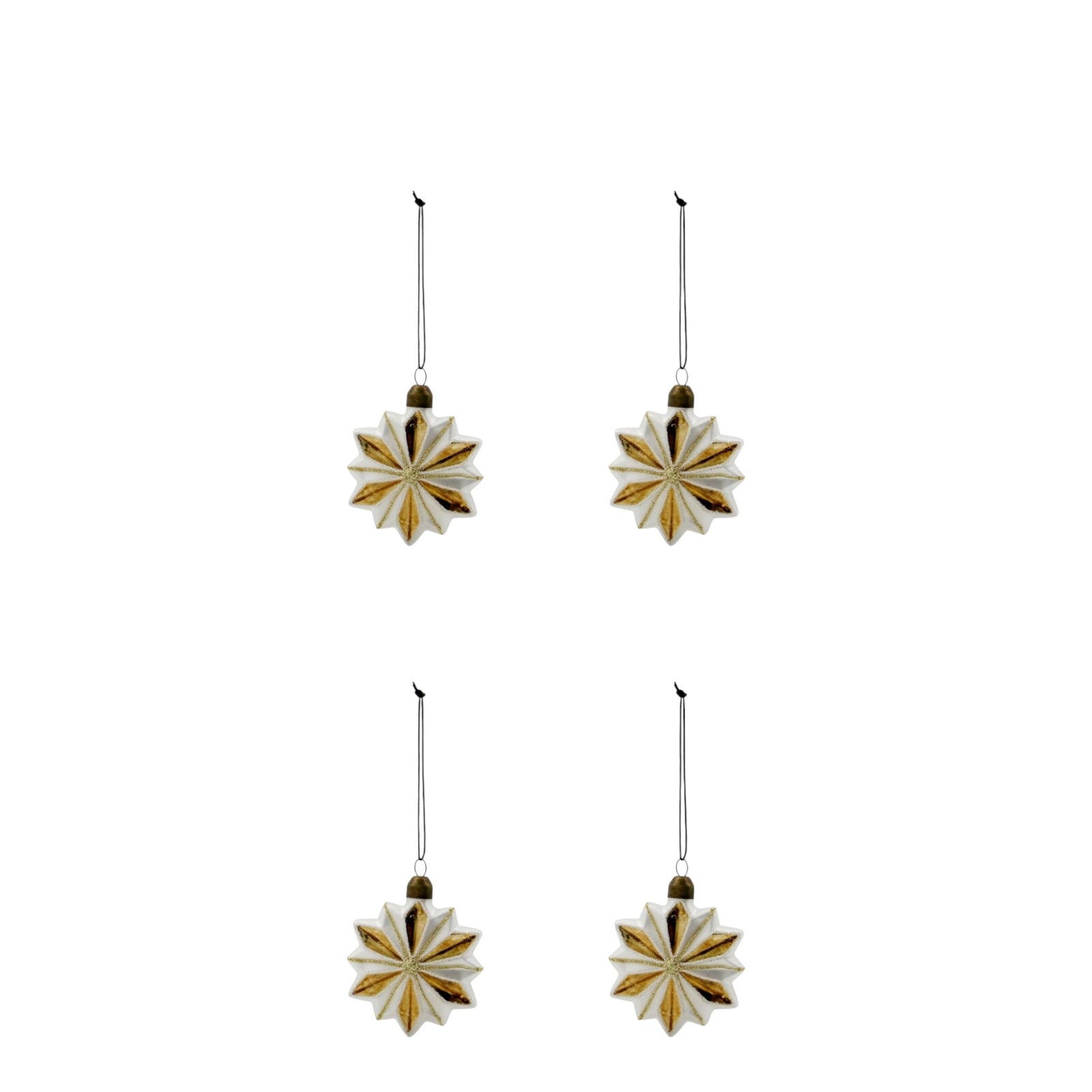 Hängedekoration STELLA | White - Gold 4er-Set