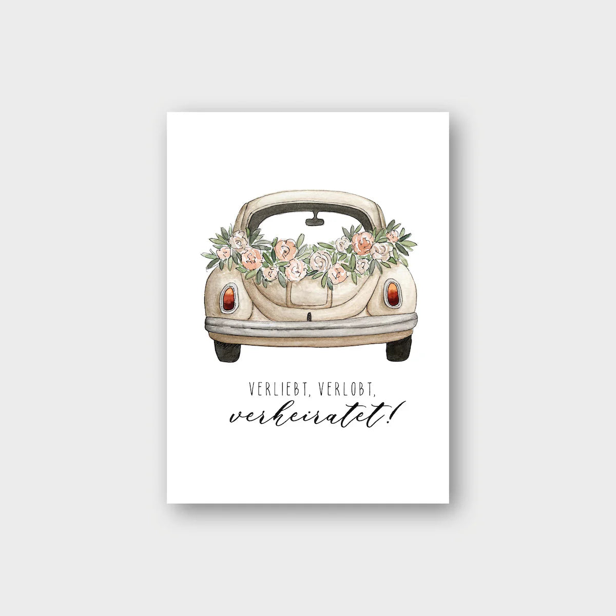 Postkarte HOCHZEITSAUTO