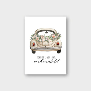 Postkarte HOCHZEITSAUTO