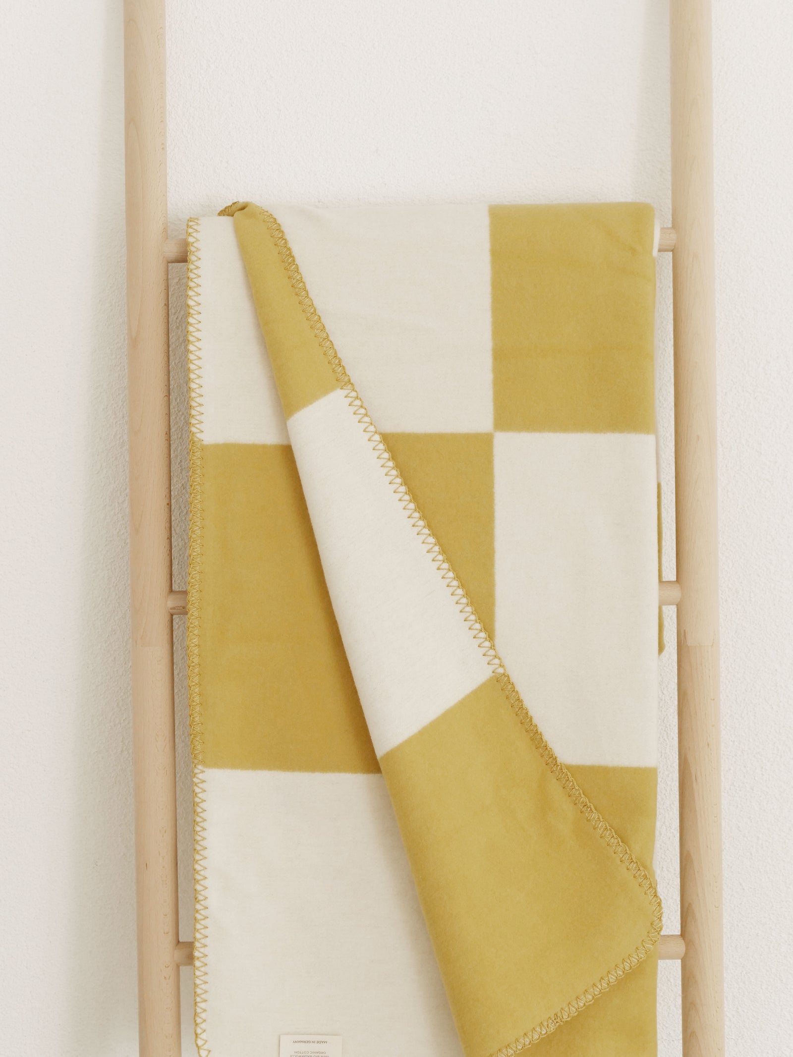 Decke CLARA | Gelb - Off-white 100% Bio-Baumwolle