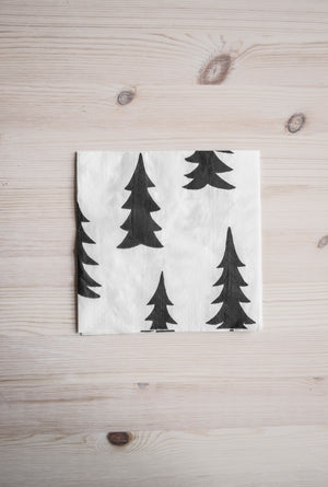 Papierservietten GRAN | Weiss - Schwarz