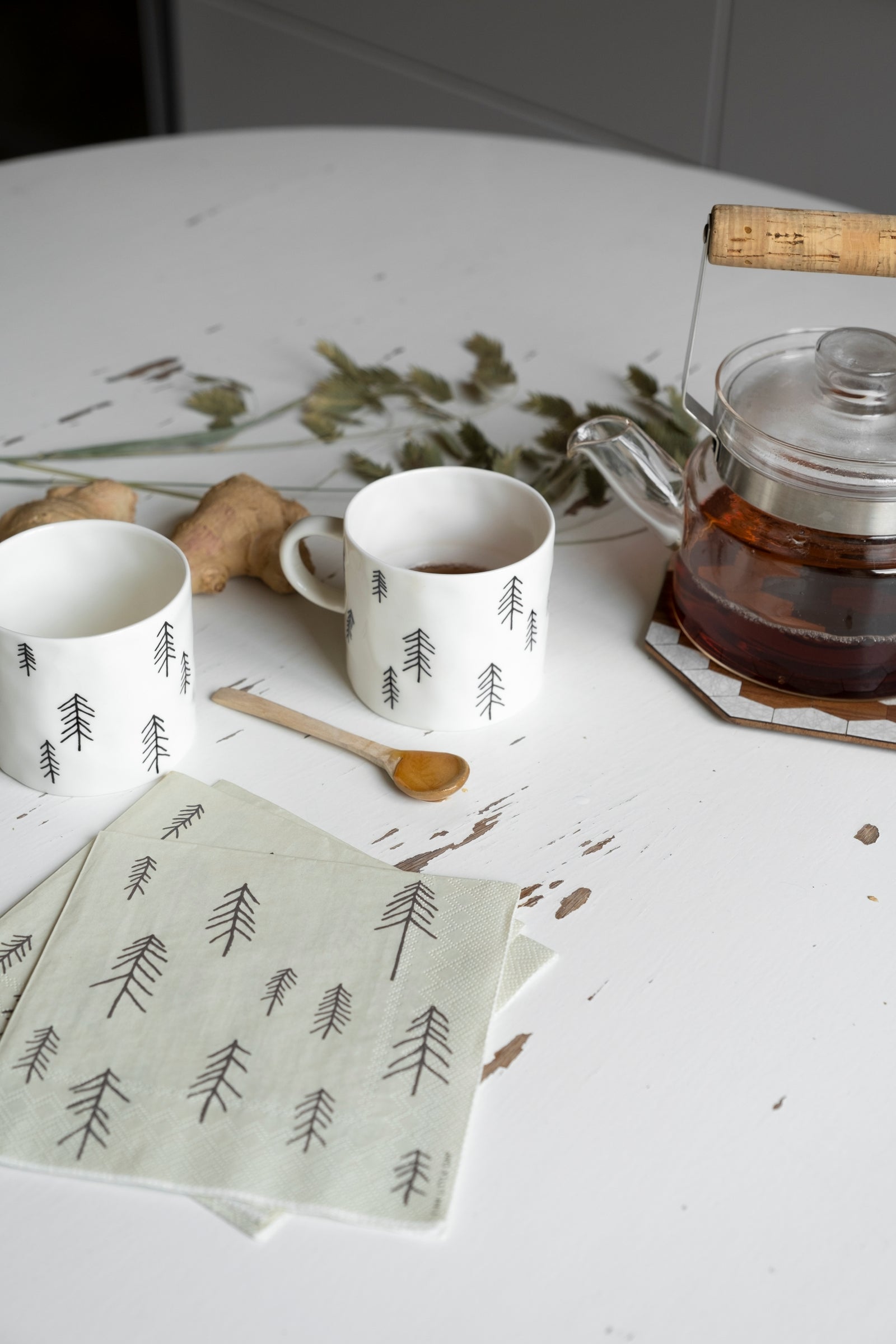 Papierservietten TALL  | Beige - Schwarz