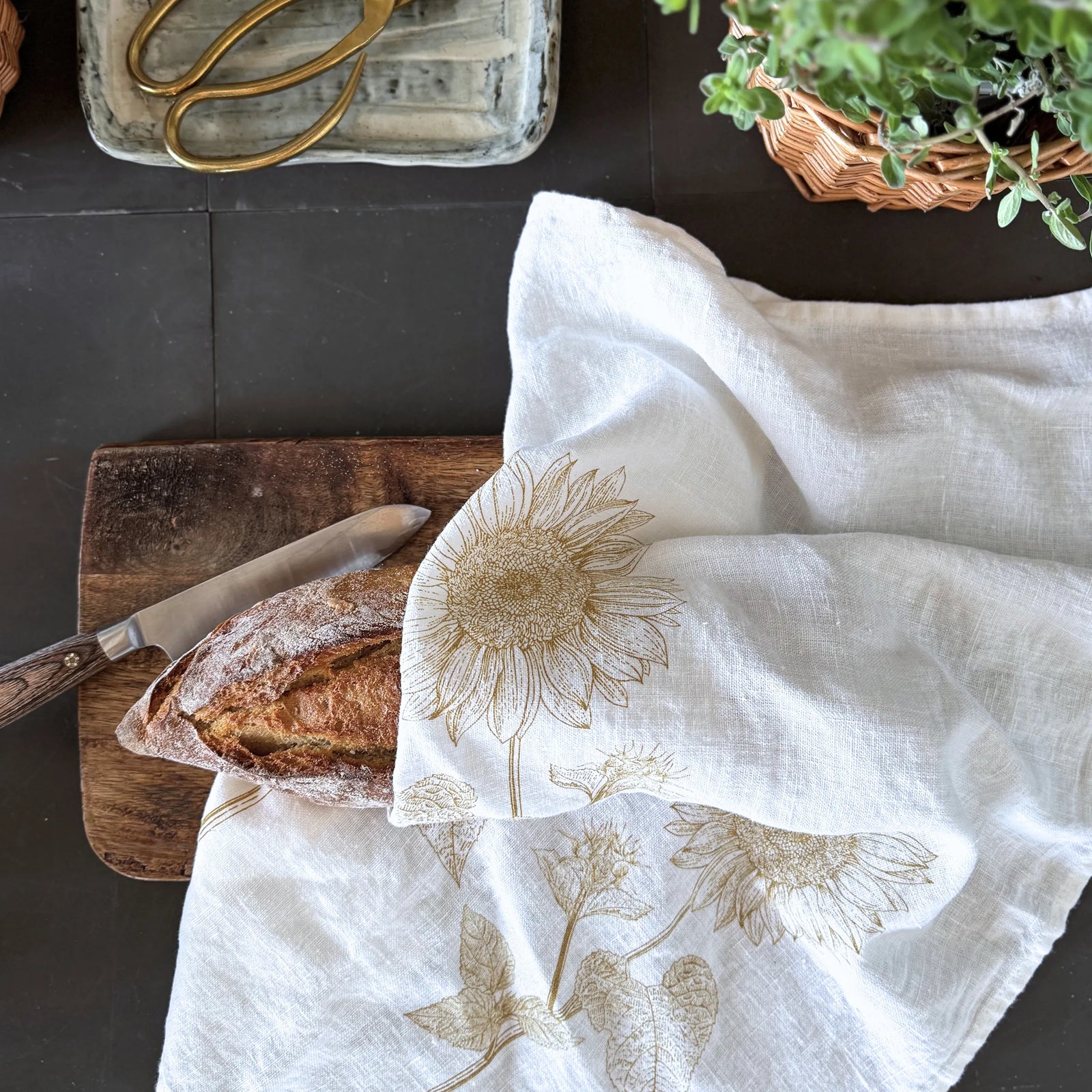 Geschirrtuch SUNFLOWER | Weiss