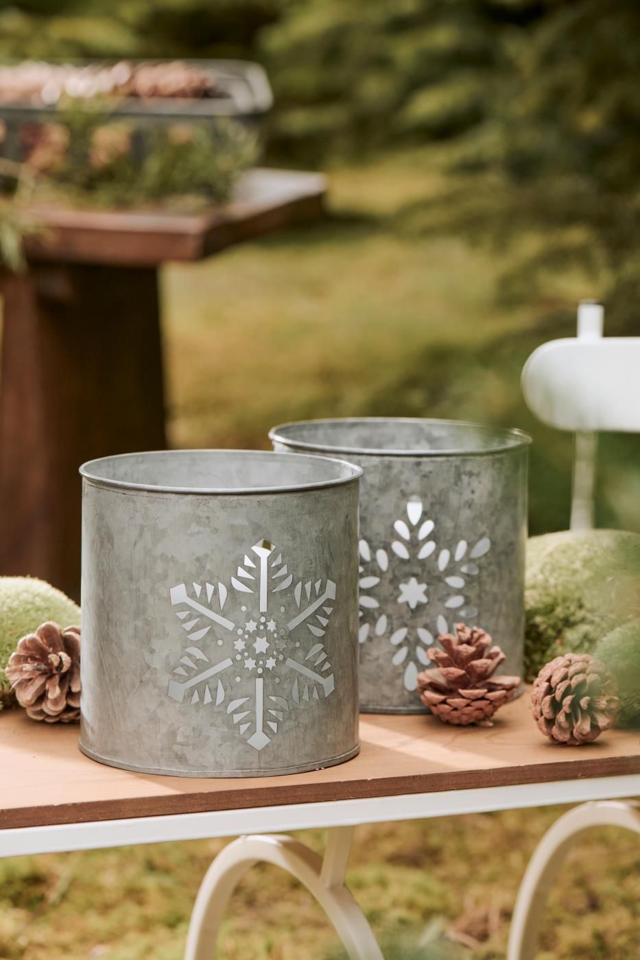 Windlicht SCHNEEKRISTALL No 1 | Zink