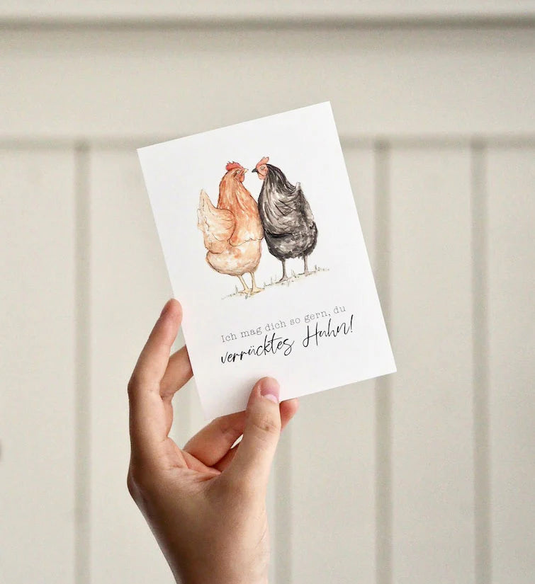 Postkarte VERRÜCKTES HUHN