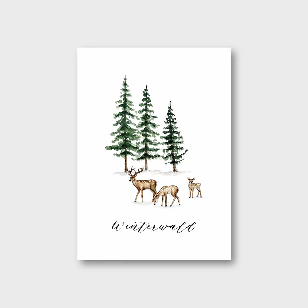 Postkarte WINTERWALD