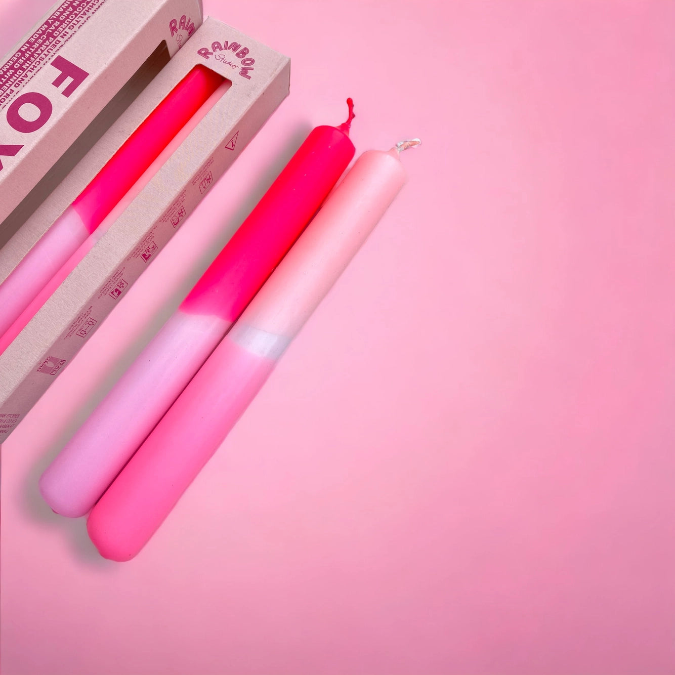 Kerzen Dip Dye RAINBOX STUDIO FOXY | 2-er Set