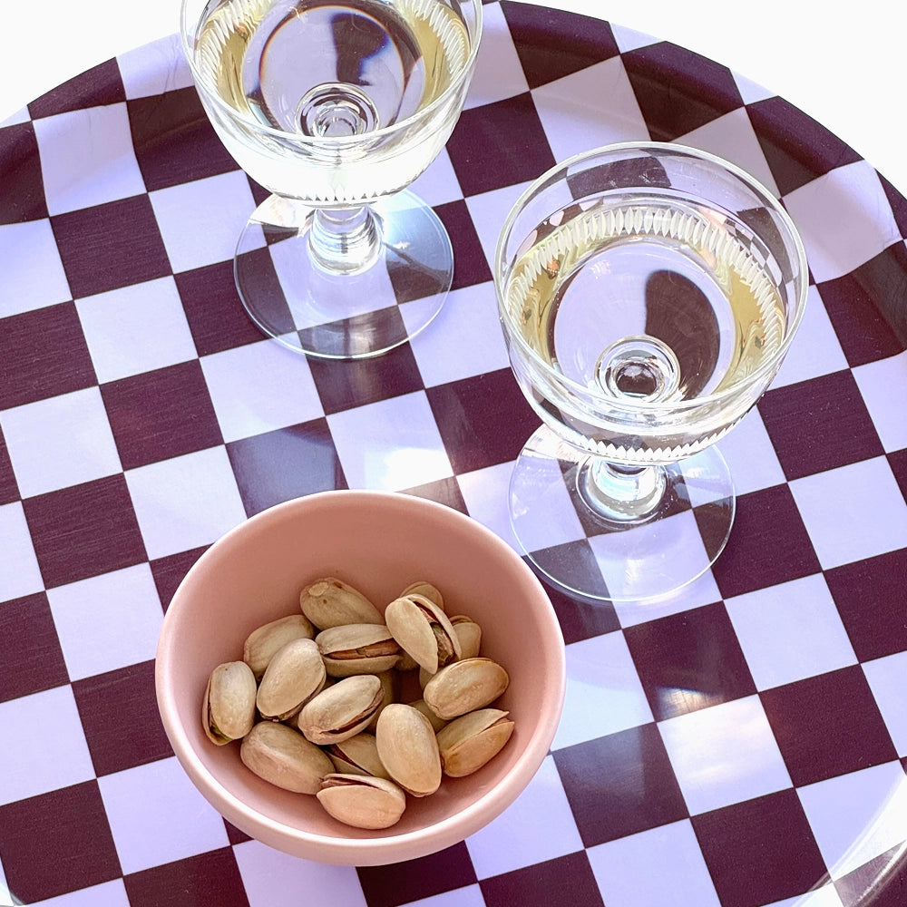 Serviertablett CHECKER Grape | Ø: 31 cm